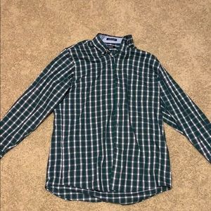 60% cotton plaid dress shirt